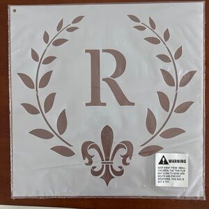 Decorative R Stencil 12” x 12” NWT